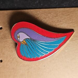 Laurel Burch Dove Heart Enamel Pin Brooch
